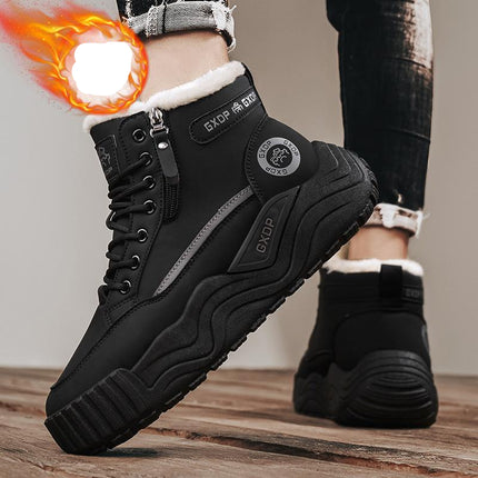 Trendy Men's Winter Thick-Soled Large-Size Men's Shoes Fleece-Lined And Thickeneded Warm Cotton Shoes Northeast Cold-Resistant High-Top Snow Boots