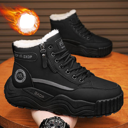 Trendy Men's Winter Thick-Soled Large-Size Men's Shoes Fleece-Lined And Thickeneded Warm Cotton Shoes Northeast Cold-Resistant High-Top Snow Boots
