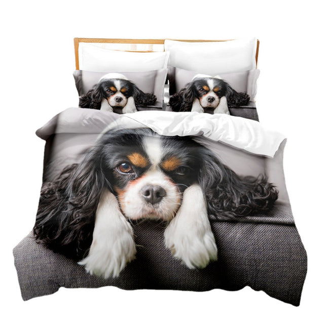 Bed Three-piece Set Cute Pet Dog Series Bedding Four-piece Set