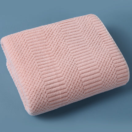 Water-absorbing Quick-drying Striped Coral Fleece Bath Towel
