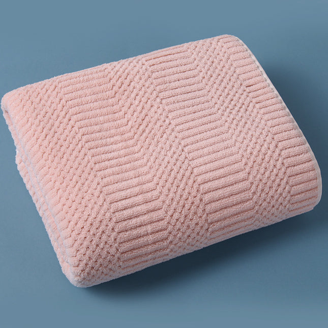 Water-absorbing Quick-drying Striped Coral Fleece Bath Towel
