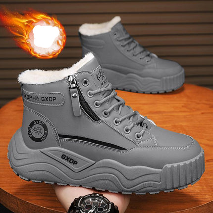 Trendy Men's Winter Thick-Soled Large-Size Men's Shoes Fleece-Lined And Thickeneded Warm Cotton Shoes Northeast Cold-Resistant High-Top Snow Boots