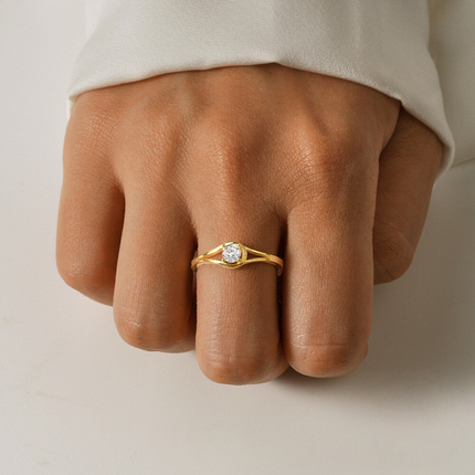 925 Sterling Silver Hot-selling Drop Zircon Open Adjustable Rings Wholesale Korean Style Wedding Promise Ring