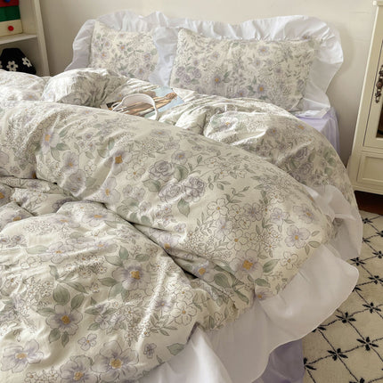 Four-piece Bed Set Washed Cotton Duvet Cover Sheets