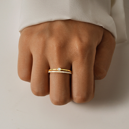 925 Sterling Silver Hot-selling Drop Zircon Open Adjustable Rings Wholesale Korean Style Wedding Promise Ring