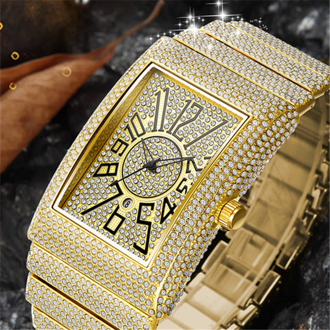 Diamond-embedded Watch Men's Super Starry Square