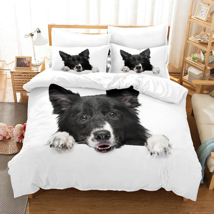 Bed Three-piece Set Cute Pet Dog Series Bedding Four-piece Set