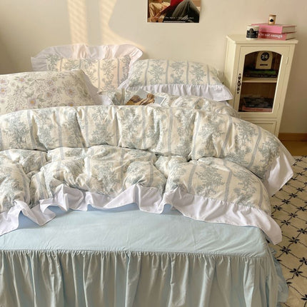 Four-piece Bed Set Washed Cotton Duvet Cover Sheets