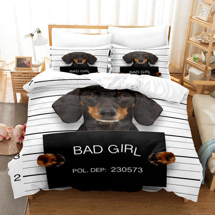 Bed Three-piece Set Cute Pet Dog Series Bedding Four-piece Set