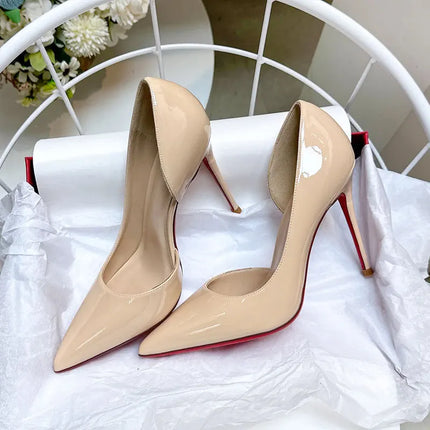 leather pointed shoes shallow mouth slim single order shoes for women