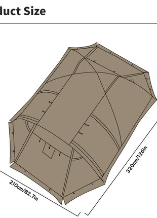 Fireproof 2 Person Winter Tent Hot Tent Waterproof Tunnel Dome Tent with Stove Jack and Snow Skirt for Camping Hiking 4 Season