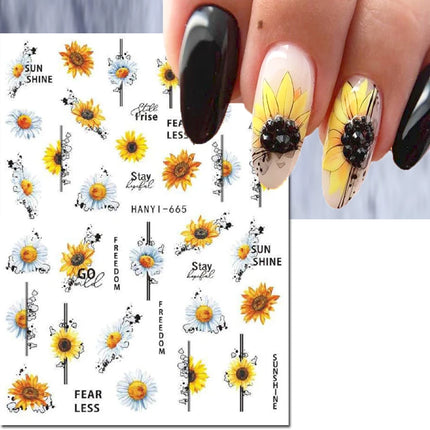 3d Nail Art Decals Elegant White RoyalBlue Roses Flowers