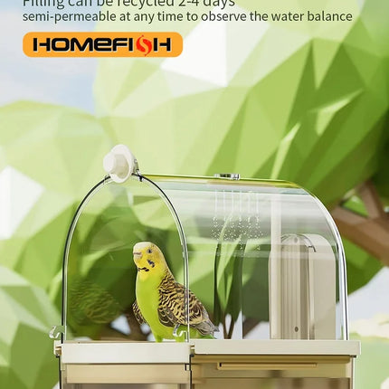 Clear Hanging Bird Bath Automatic Water Circulation Bath Shower For Bird Easy to clean Space Saving Design Bird Cage Accessory