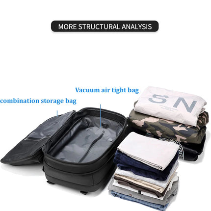 Travel Men 17 inch Laptop Backpack vacuum compression