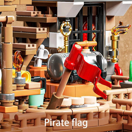 Pirate Ship Building Toys, Pirate Wharf Themed City Store Building Bricks Sets for