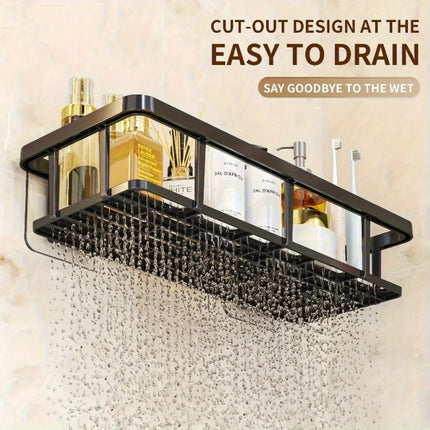 No-Drill Wall Shelf, Heavy-Duty Waterproof Shower Organizer. Easy Adhesive Install