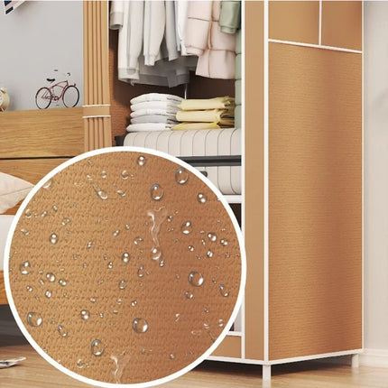 Fabric Wardrobes Easy To Assemble Simple Storage Cabinet Bedroom Dustproof Storage Wardrobe Multi-Layer Foldable Clothing Hanger