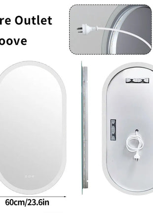 LUVODI Waterproof Illuminate Bathroom Light Vanity Mirror Frameless Touch Screen Backlit Demist Wash Basin Mirror