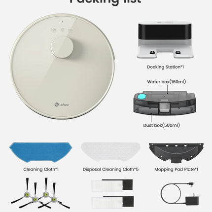 LEFANT M1 Robot Vacuum Cleaner with Mop,Lidar navigation (LDS), 4000Pa, 4000 mAh Battery, App/Alexa Control,Ideal for Hard Floor