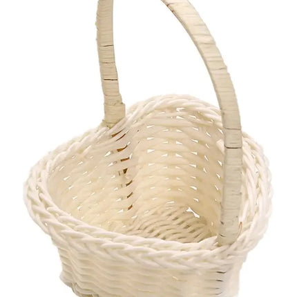 Rattan Basket With Handle Handheld Woven Basket Woven Mini Hand-Carried Basket Rattan Woven Small Flower Basket For Wedding