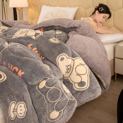 Winter Bedding Thick Quilt Blanket Thickened Warm Flannel Fleece