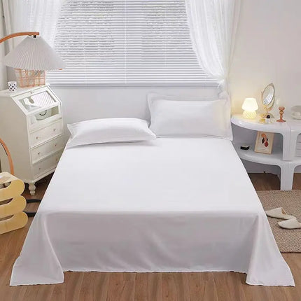 One Piece of Single Bed Sheetss (Excluding Pillowcases and Pillow Cores) Washed Material Pure White Hotel Bed Sheetss B&B Single and Double Home Use