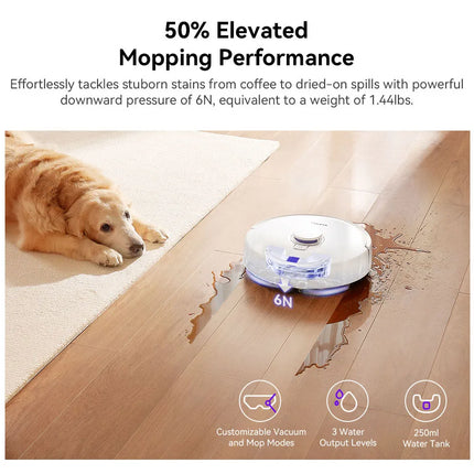 Narwal Freo X Plus 7800Pa Robot Vacuum Cleaner 3.5H Runtime Tri-Laser Structured Light Zero-Tangling Floating Brush 1L Dust Bin
