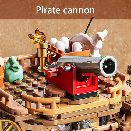 Pirate Ship Building Toys, Pirate Wharf Themed City Store Building Bricks Sets for