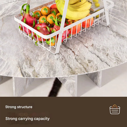 Double Layer Multifunctional Storage Basket, Desktop Shelf, Snack And Fruit Storage Table, With Two Layers Of Storage On Top