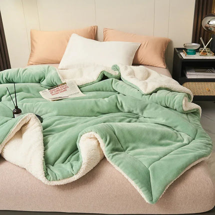 Winter Warm Blanket Mechanical Wash Double Layer Queen Blankets for Beds