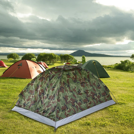 Camping Tent for 2 Person Single Layer Outdoor Portable Camouflage Summer Tent for Outdoor Camping Traveling Tent