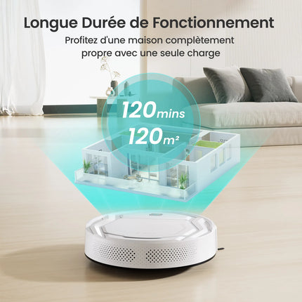 Lefant M210 Robot Vacuum Cleaner,120 Mins Runtime, Automatic Self-Charging,Wi-Fi/App/Alexa Control,smart Home appliance