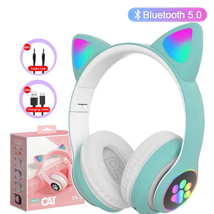 Headphone Bluetooth5.0 Stereo With Mic Support TF Card Wireless Kids Girl Earphone Birthday Gift