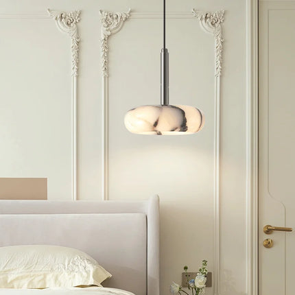 Luxury Black Round Natural Stone Pendant Lamp