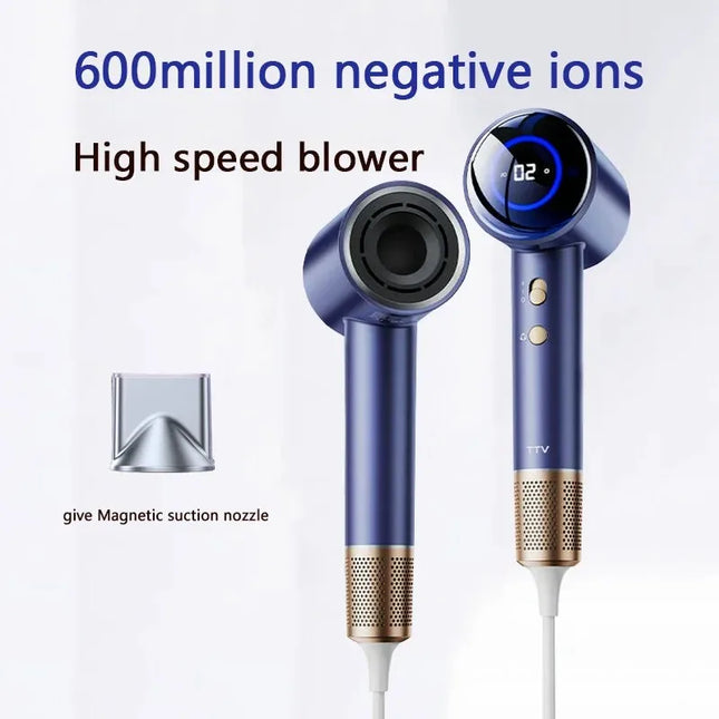 Hairdryer New high speed hair anion high speed hair dryer Hair LED display hair dryer with nozzle 110V 220V 1600W high power