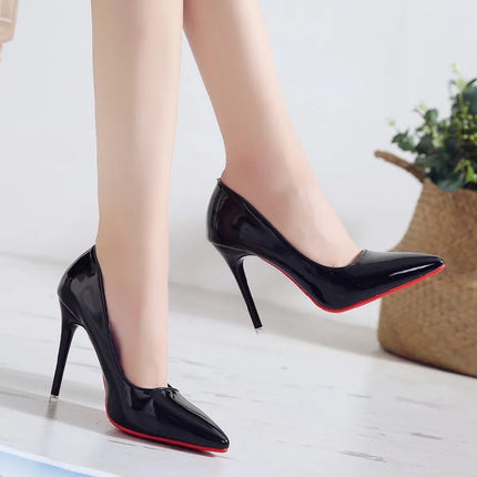 Plus size 34-43 Women's pointed high heels PU dress Wedding high heels Zapatos Mujer Women's high heels