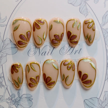 10Pcs 3D beautiful handmade Manicure Press On Nails