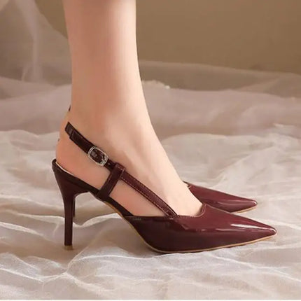 New Brand Plus Size 34-42 Women Heeled Sandals Retro Rome High Heels Shoes Women High Heel INS Leather Buckle Pumps Mules