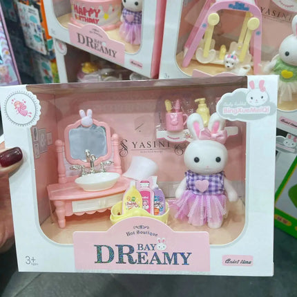 Little Rabbit Dresser Lovely Scene Play Toys Simulation Modelling Children