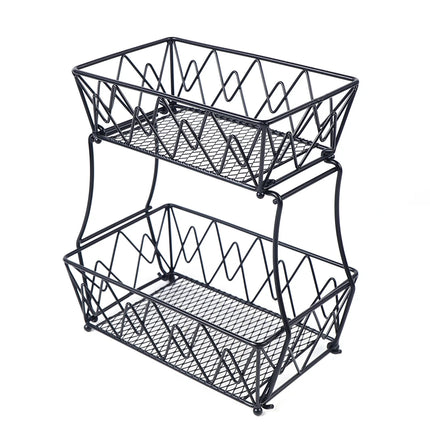 Fruit Bowl Metal For Kitchen Storage, 2 Tier Decorative Fruit Basket, Can Be Used As a Banana Holder, Vegetable Basket