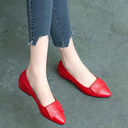 Woman Pumps Formal Low Heel Elegant Red Shoes For Women Moccasins Pointed Toe Y2k Premium Offer High Quality Social On E A