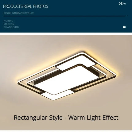 Modern LED Ceiling Lamp for Living Room Lustre Dining Bedroom Study Ceiling Light Nordic Square Ceiling Chandelier Light Fixture