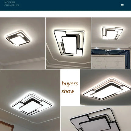 Modern LED Ceiling Lamp for Living Room Lustre Dining Bedroom Study Ceiling Light Nordic Square Ceiling Chandelier Light Fixture