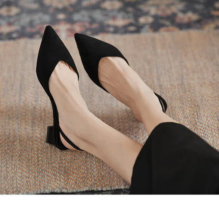 New Fashion Summer Women Pumps Woman Buckle Beige Single Shoes Square Heels Comfortable Dress Party Shoes