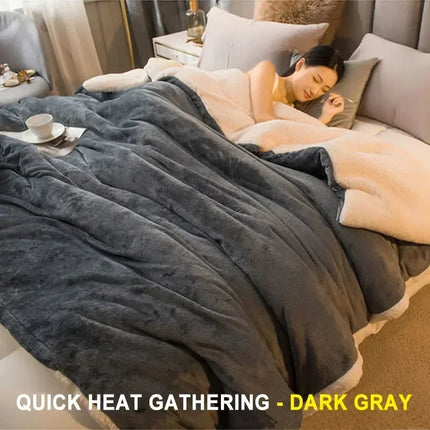 Wool Throw Blanket Keep Warm Winter Bed Blankets Double Sided Queen Duvet Cover Camping Bedspread Home Textiles