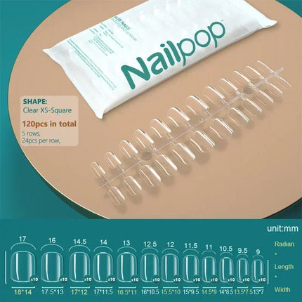 NAILPOP 120pcs Fake Nails Full Cover Press on Nails Coffin Soft Gel American