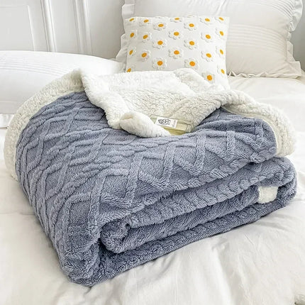 Winter Blankets Soft Plaid Warm Fleece for Adults Kids Solid Sofa Bed Cover Duvet Plush Throw Bedspread for Home Beds Couch