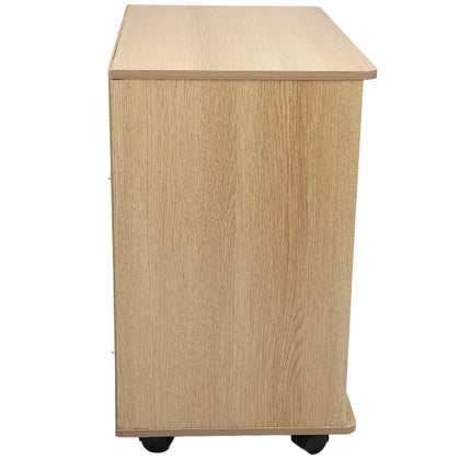 Bedroom Storage Cabinet Bedside Storage Cabinet with Lock Removable Wheels Anti Theft Wood Bedroom End Table for File Document