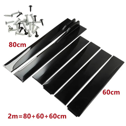 2M/2.2M Car Universal Side Skirts Extension Rocker Panels Lip Splitters 6PCS Side Spoiler For Civic Benz BMW ABS Car Accessories