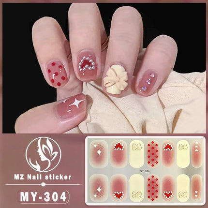 Panda Style Baking Free Gel 5D Nail Sticker Full Nail Self Adhesive Sticker